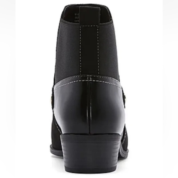 NWT Women's Liz Claiborne Barrington Stacked Heel Booties Size 8 - Black - Picture 3 of 7